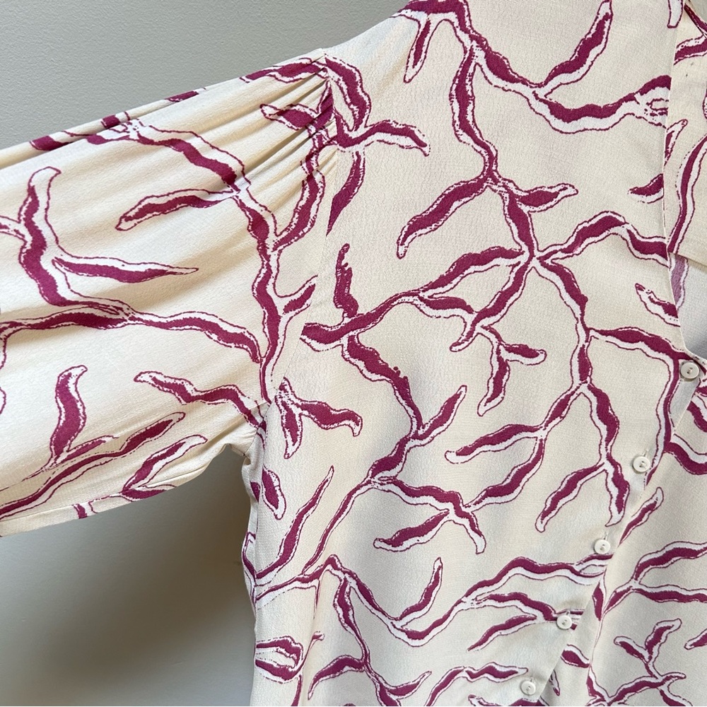 Ba&Sh ~ Ecru Clea Print V-Neck Button Front Blous… - image 8